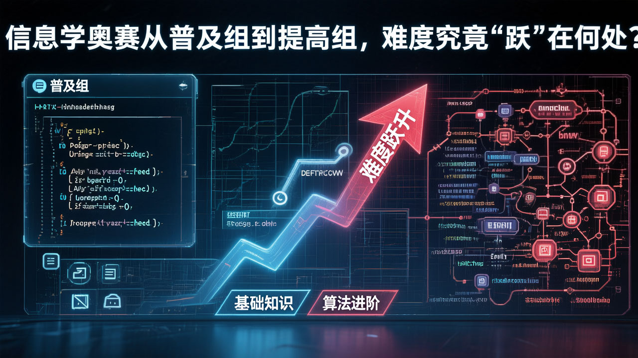 信息学奥赛从普及组到提高组，难度究竟“跃”在何处？